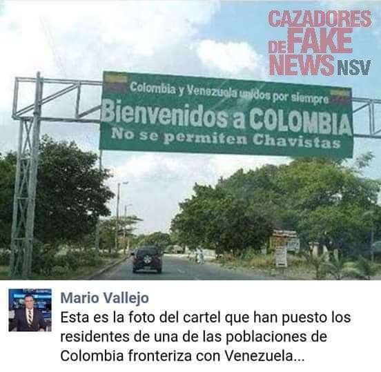 FALSO: “Bienvenidos a Colombia, no se permiten chavistas”