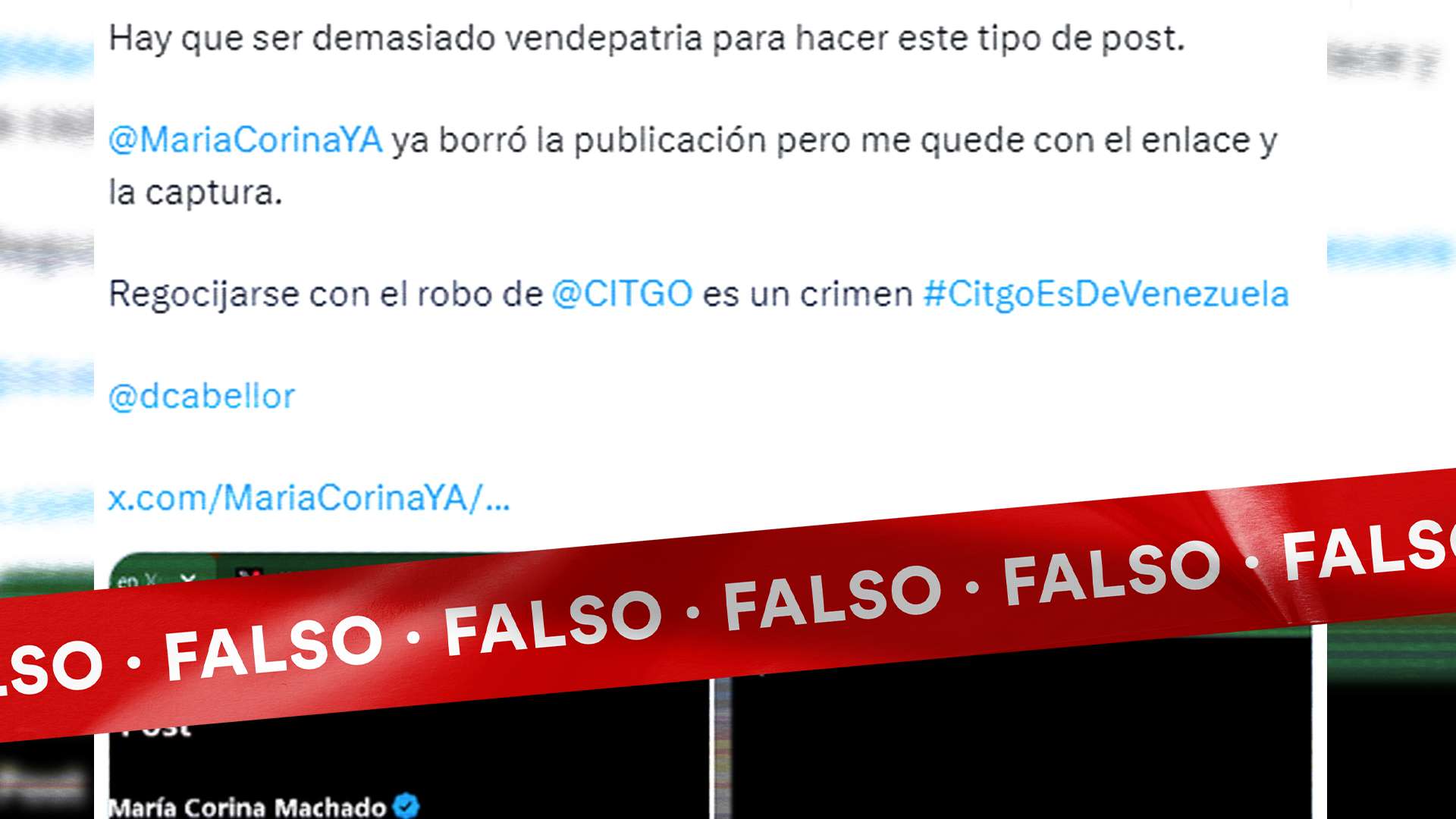 El supuesto tweet de María Corina Machado sobre Citgo nunca existió